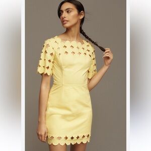 Anthropologie Cutwork Mini Shift Dress